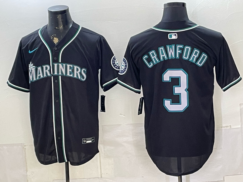 Men 2026 Seattle Mariners #3 Crawford black Nike MLB Jersey 0715002